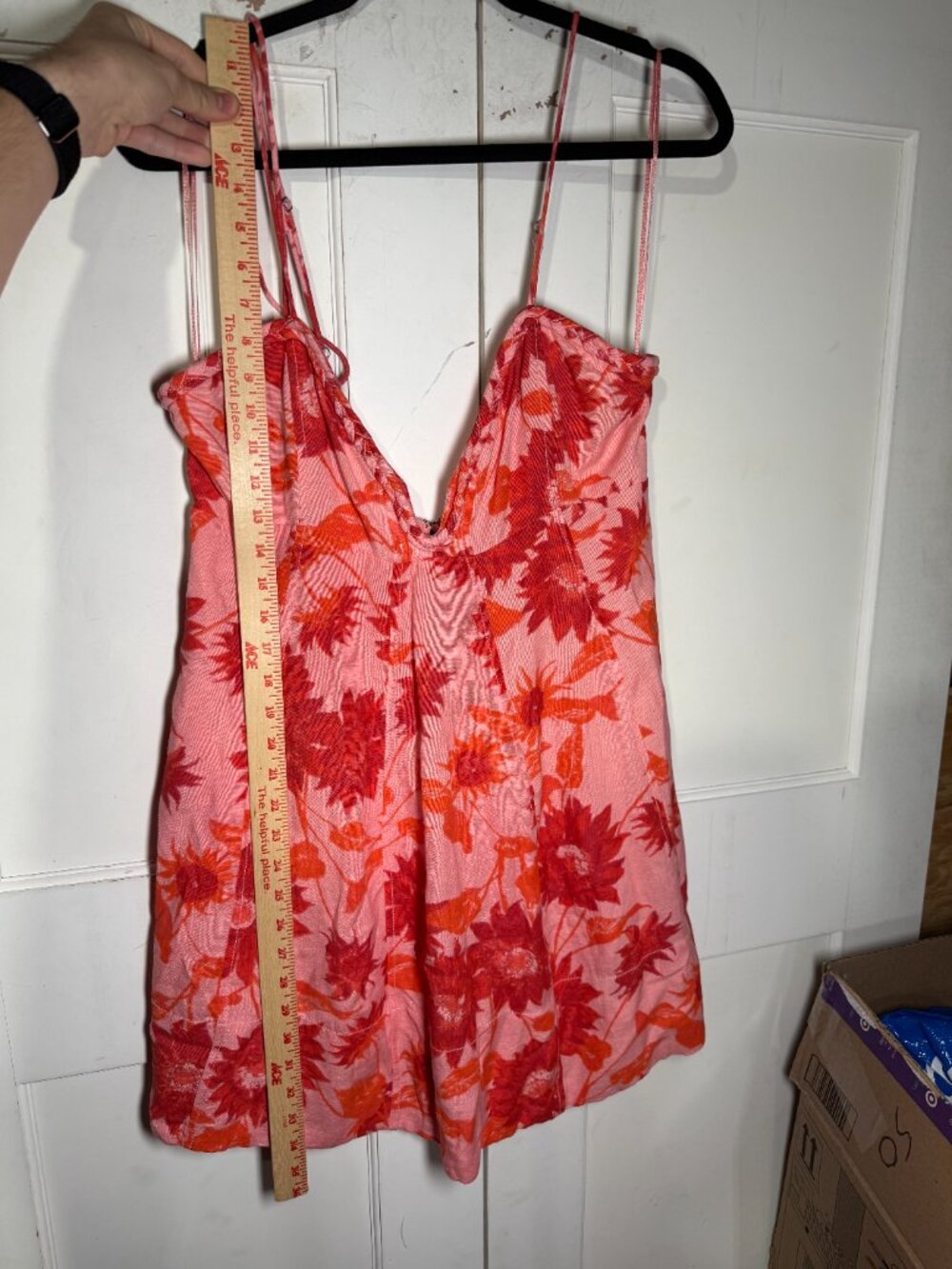 Free People Altura Printed Mini in Strawberry Lemonade Size Medium Linen Floral - Picture 5 of 13
